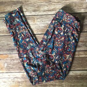 Lularoe red & blue OS Leggings